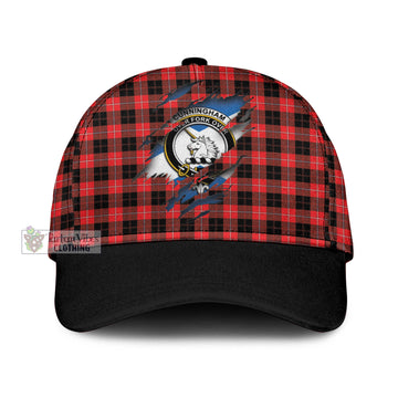 Cunningham Modern Tartan Classic Cap with Family Crest In Me Style