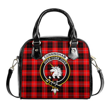Cunningham Modern Tartan Shoulder Handbags with Family Crest