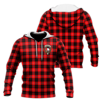 Cunningham Modern Tartan Knitted Hoodie with Family Crest