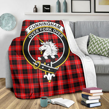 Cunningham Modern Tartan Blanket with Family Crest