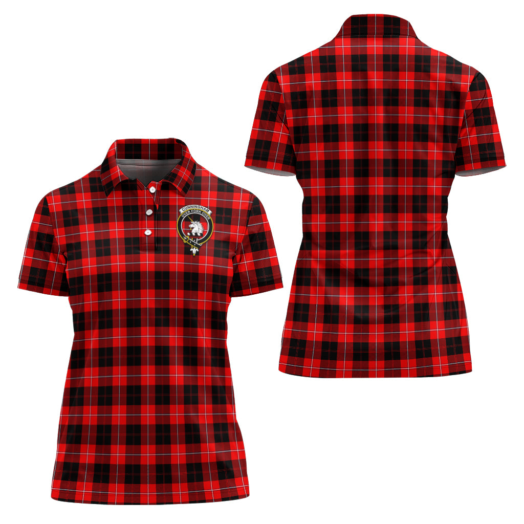 cunningham-modern-tartan-polo-shirt-with-family-crest-for-women