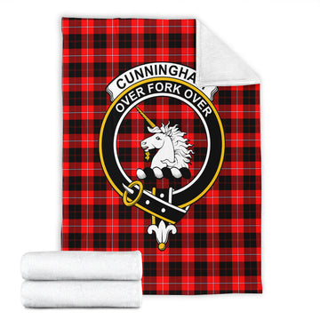 Cunningham Modern Tartan Blanket with Family Crest