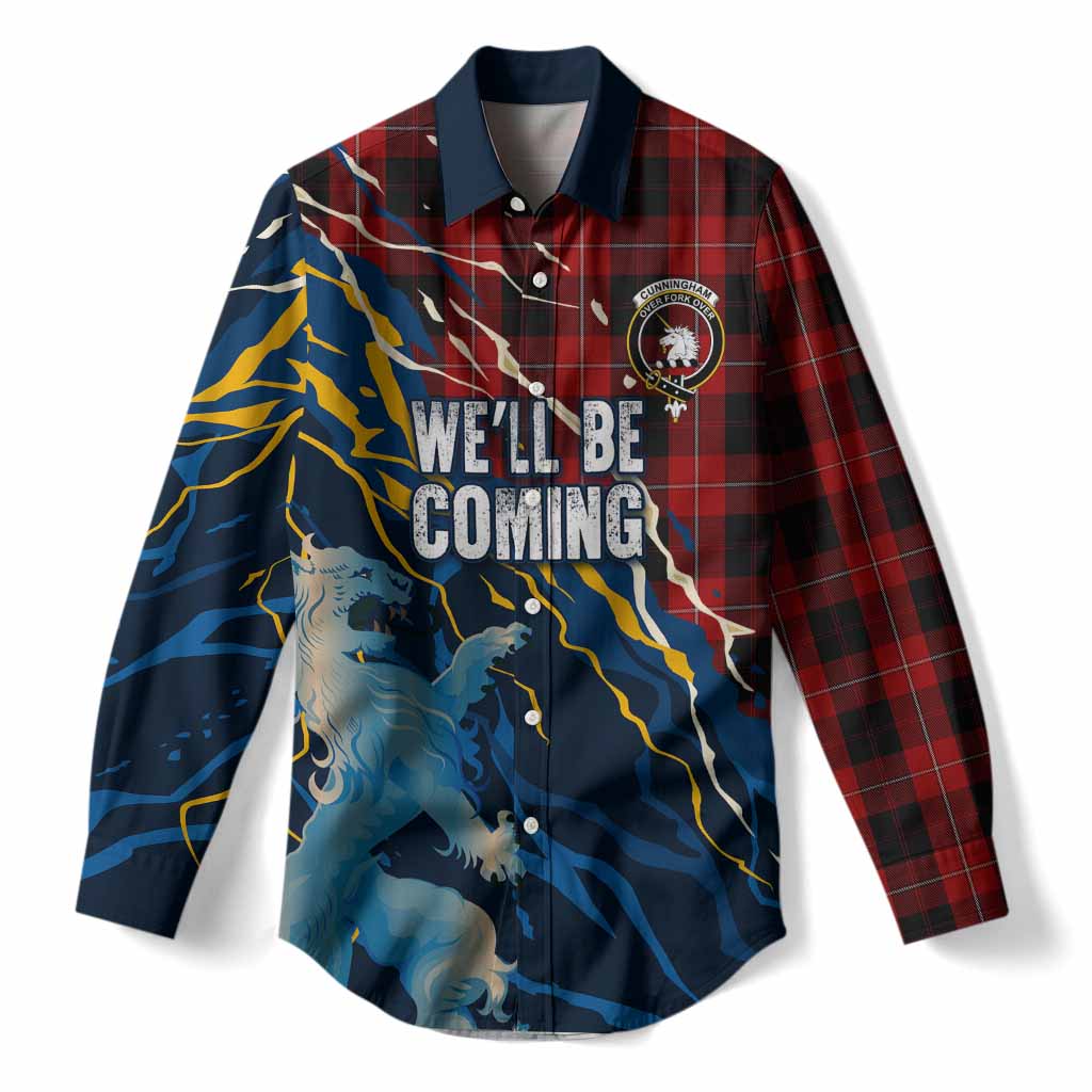 Cunningham Scotland Tartan Women Casual Shirt WC2026 Football - We'll Be Coming