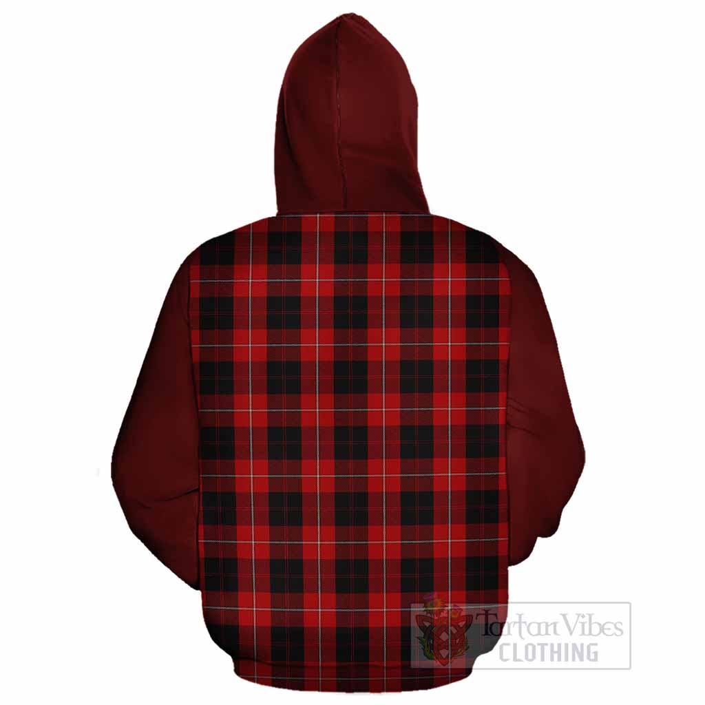 Cunningham Tartan Accent Cotton Hoodie with Family Crest