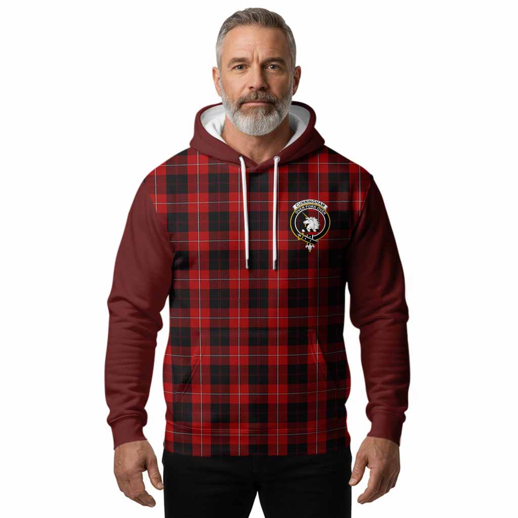 Cunningham Tartan Accent Hoodie with Family Crest