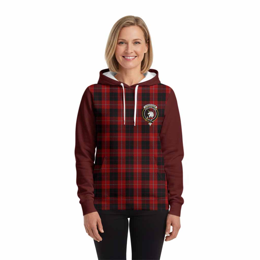 Cunningham Tartan Accent Hoodie with Family Crest