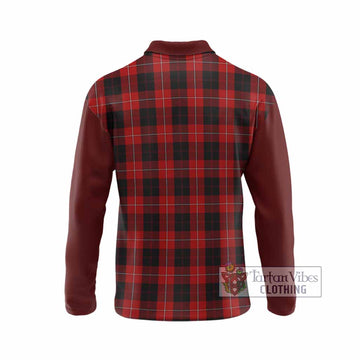 Cunningham Tartan Accent Long Sleeve Polo Shirt with Family Crest
