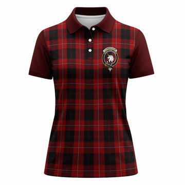 Cunningham Tartan Accent Women Polo Shirt with Family Crest