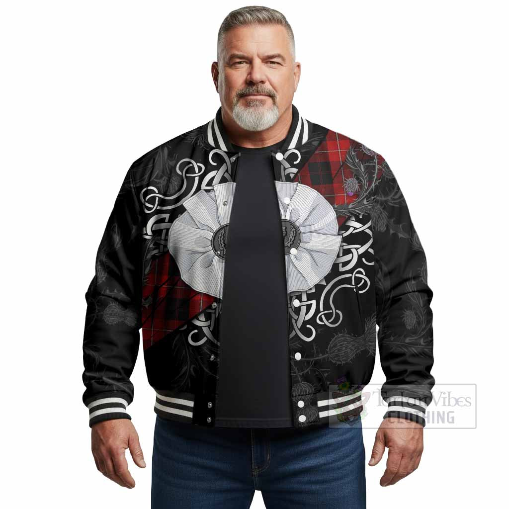 Cunningham Tartan Baseball Jacket Jacobite White Rose - Tartan Vibes Clothing