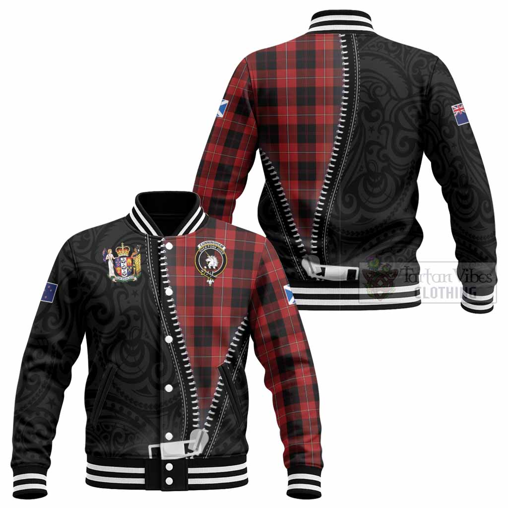 Cunningham Tartan Baseball Jacket New Zealand Pattern Unique Zipper Stylized