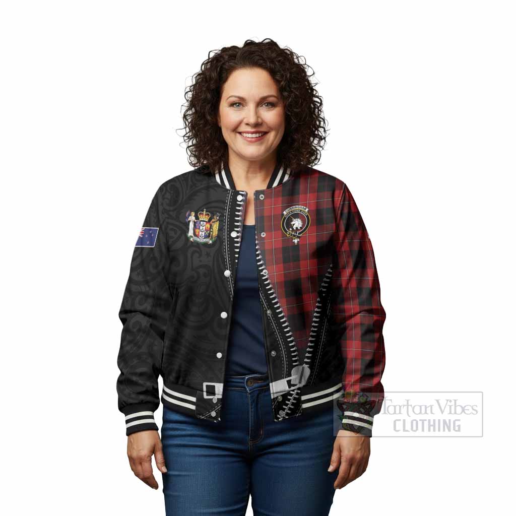 Cunningham Tartan Baseball Jacket New Zealand Pattern Unique Zipper Stylized