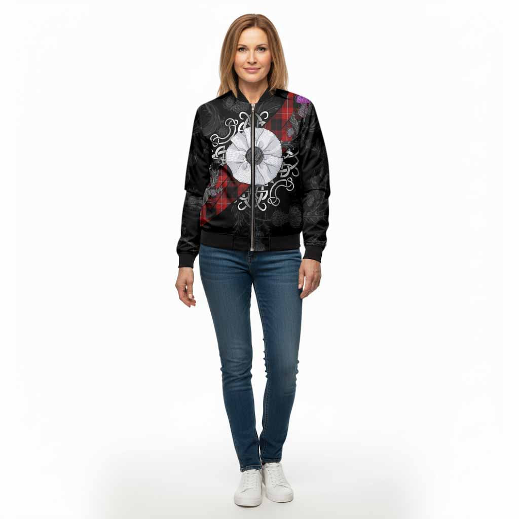 Cunningham Tartan Bomber Jacket Jacobite White Rose - Tartan Vibes Clothing
