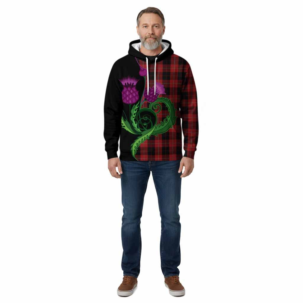 Cunningham Tartan Cotton Hoodie Traditional Scottish Thistle