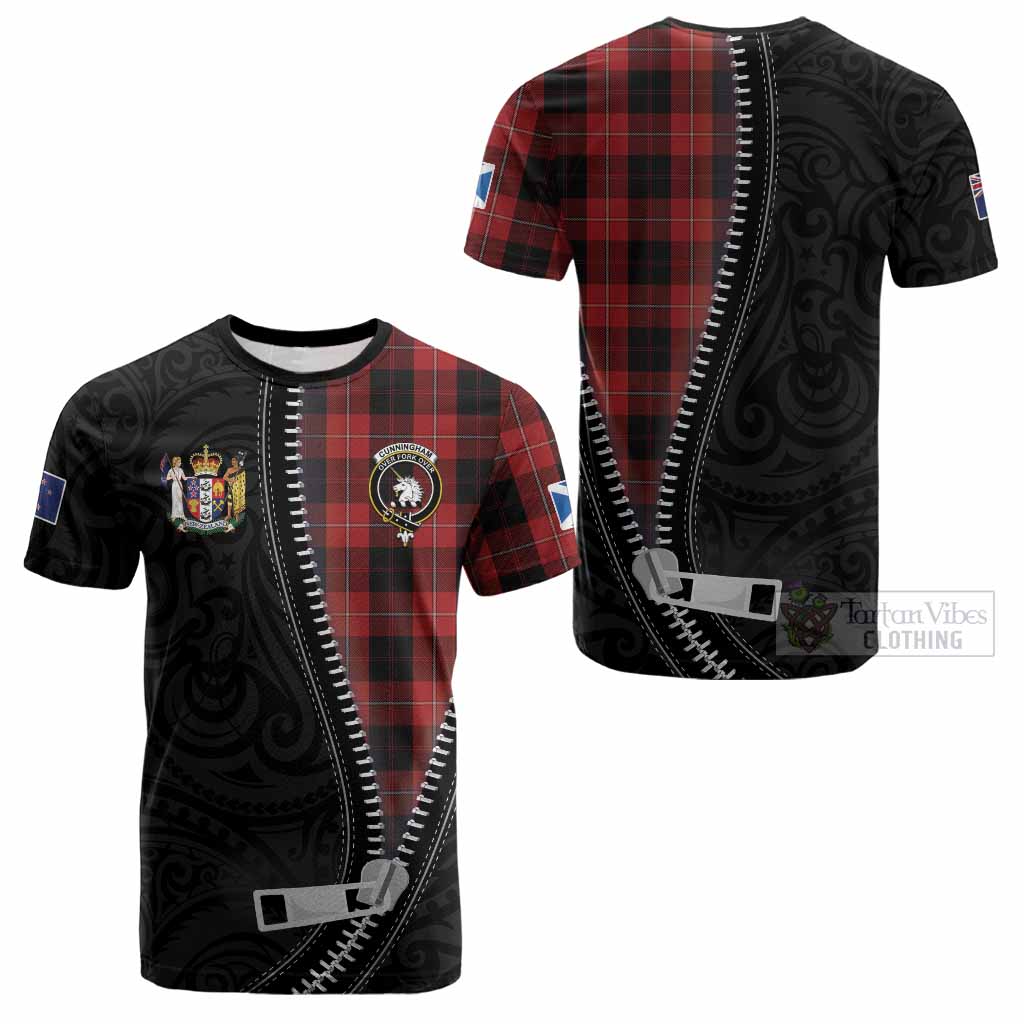 Cunningham Tartan Cotton T-shirt New Zealand Pattern Unique Zipper Stylized