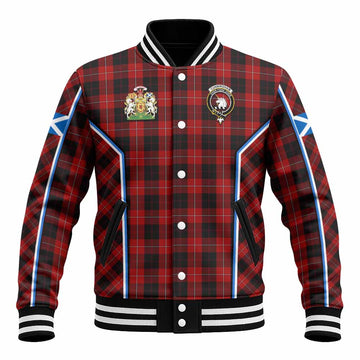 Cunningham Tartan Crest Baseball Jacket Scotland Coat of Arm Flag Style