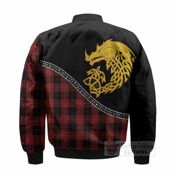 Cunningham Tartan Crest Bomber Jacket Legendary Dragon Knot Half Style