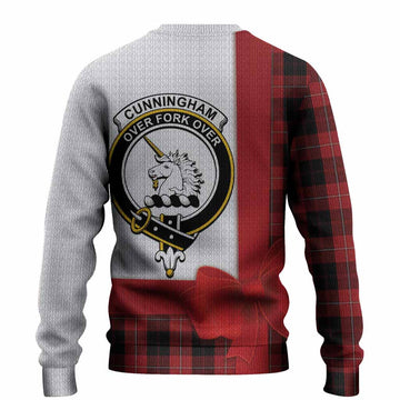 Cunningham Tartan Crest Christmas Christmas Ugly Sweater Highland Cow Bagpipes Coquette Bow Style