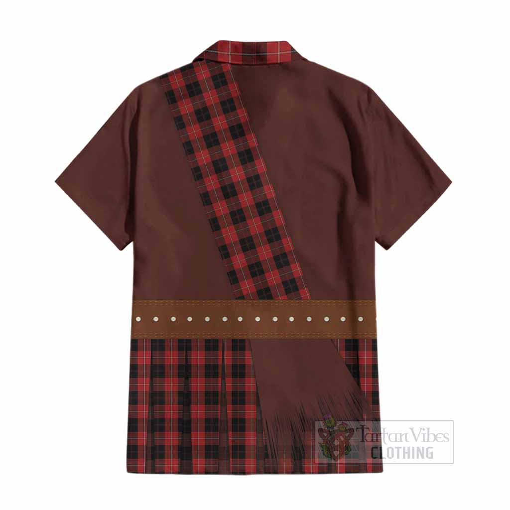Cunningham Tartan Crest Cotton Hawaiian Shirt Kilt Costume Style