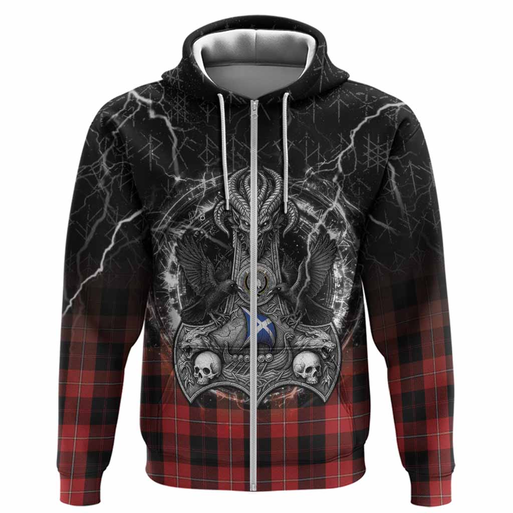 Cunningham Tartan Crest Hoodie Celtic Odin's Raven Legacy