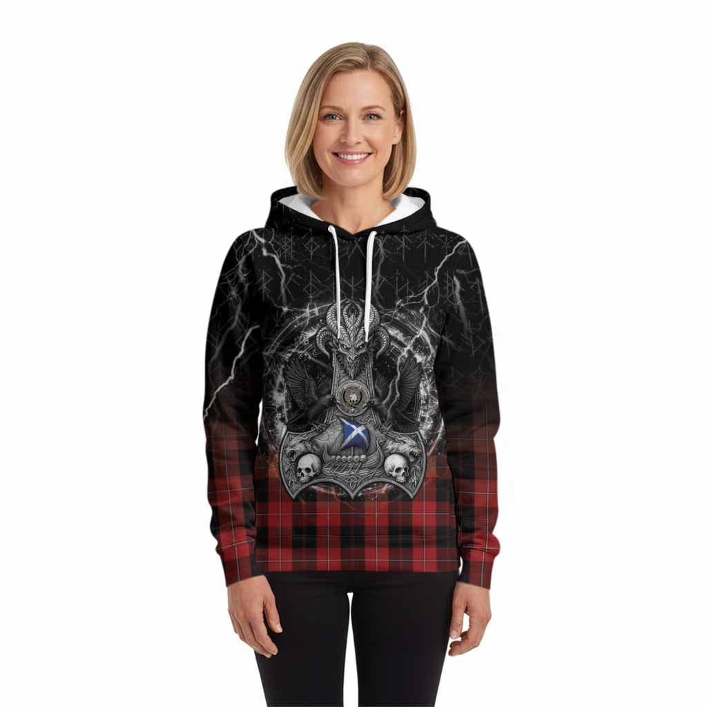 Cunningham Tartan Crest Hoodie Celtic Odin's Raven Legacy