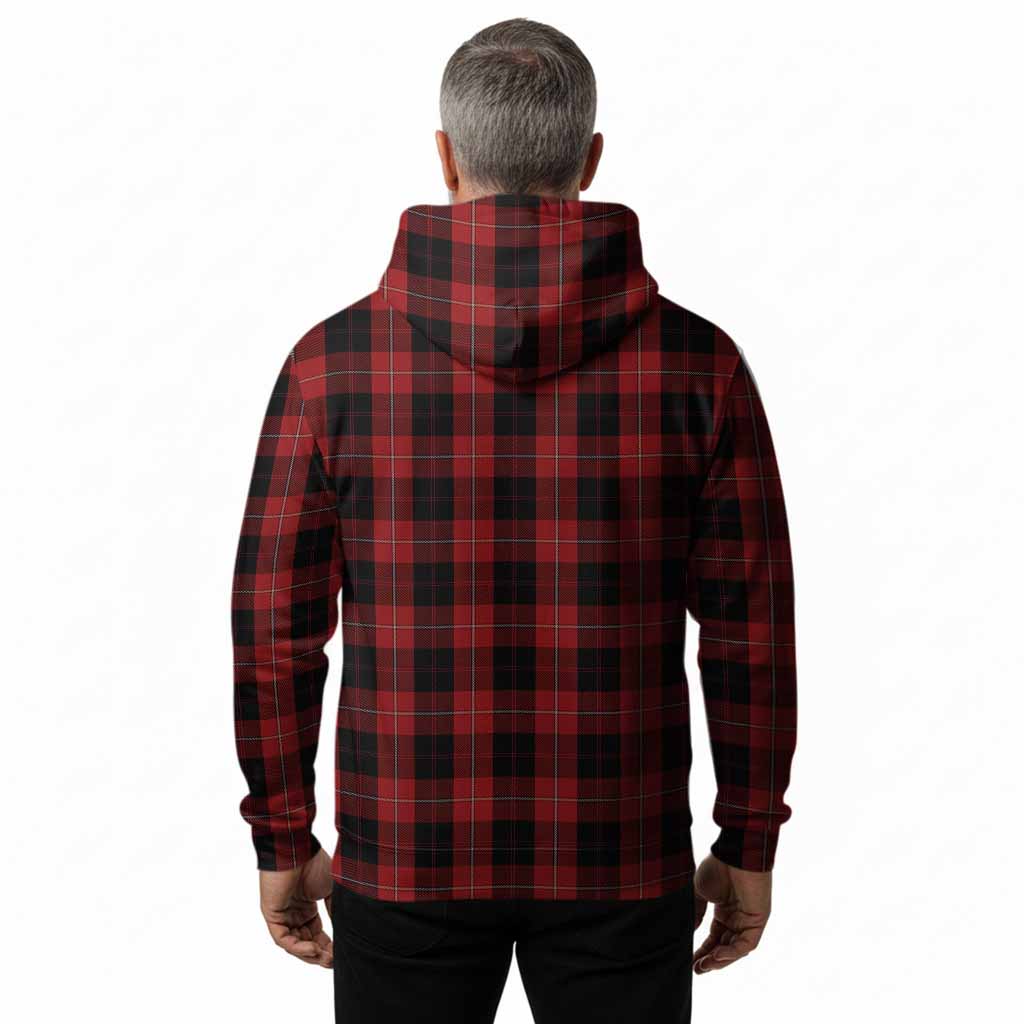 Cunningham Tartan Crest Hoodie Ferocious Lion Style