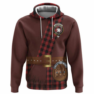 Cunningham Tartan Crest Hoodie Kilt Costume Style