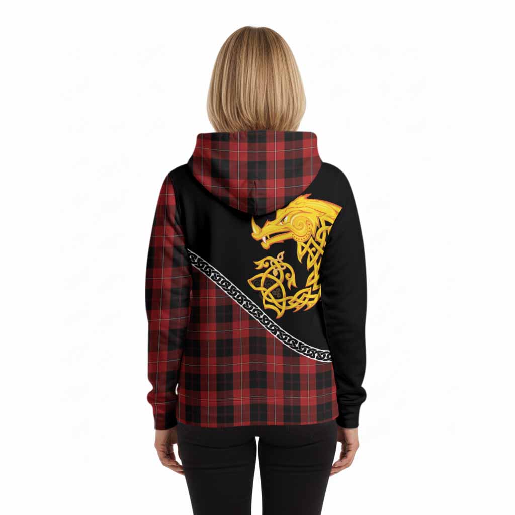 Cunningham Tartan Crest Hoodie Legendary Dragon Knot Half Style