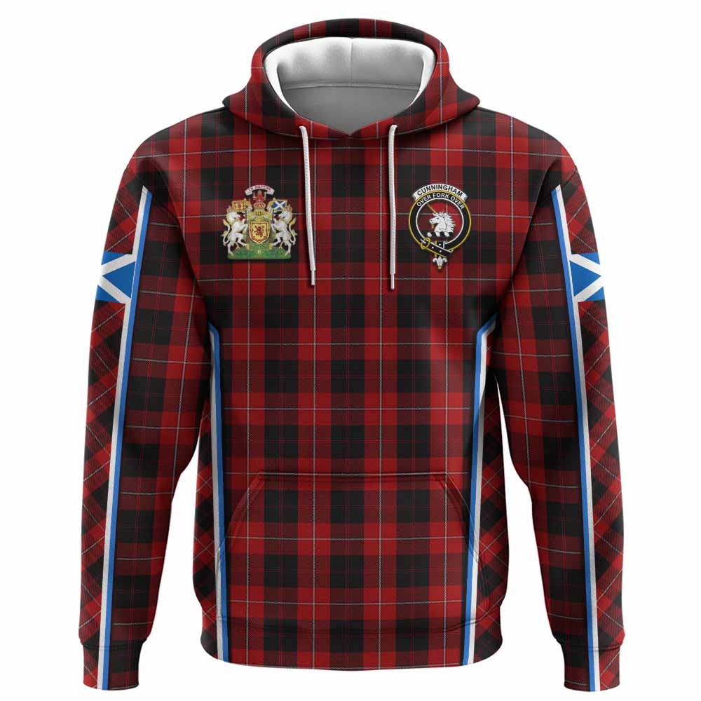 Cunningham Tartan Crest Hoodie Scotland Coat of Arm Flag Style - Tartan Vibes Clothing