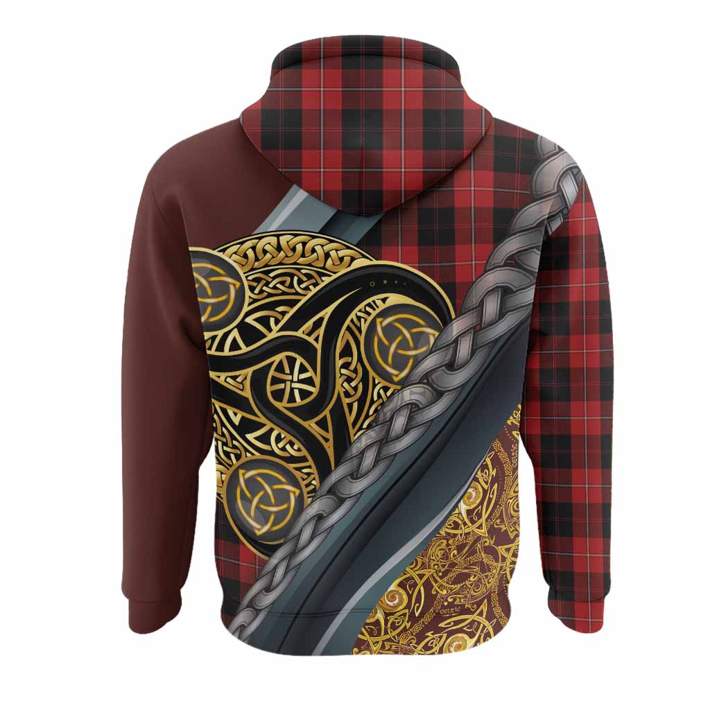 Cunningham Tartan Crest Hoodie Scottish Triskele Celtic