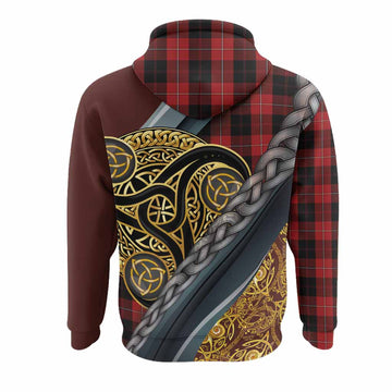 Cunningham Tartan Crest Hoodie Scottish Triskele Celtic
