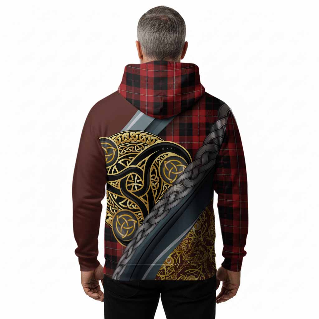 Cunningham Tartan Crest Hoodie Scottish Triskele Celtic