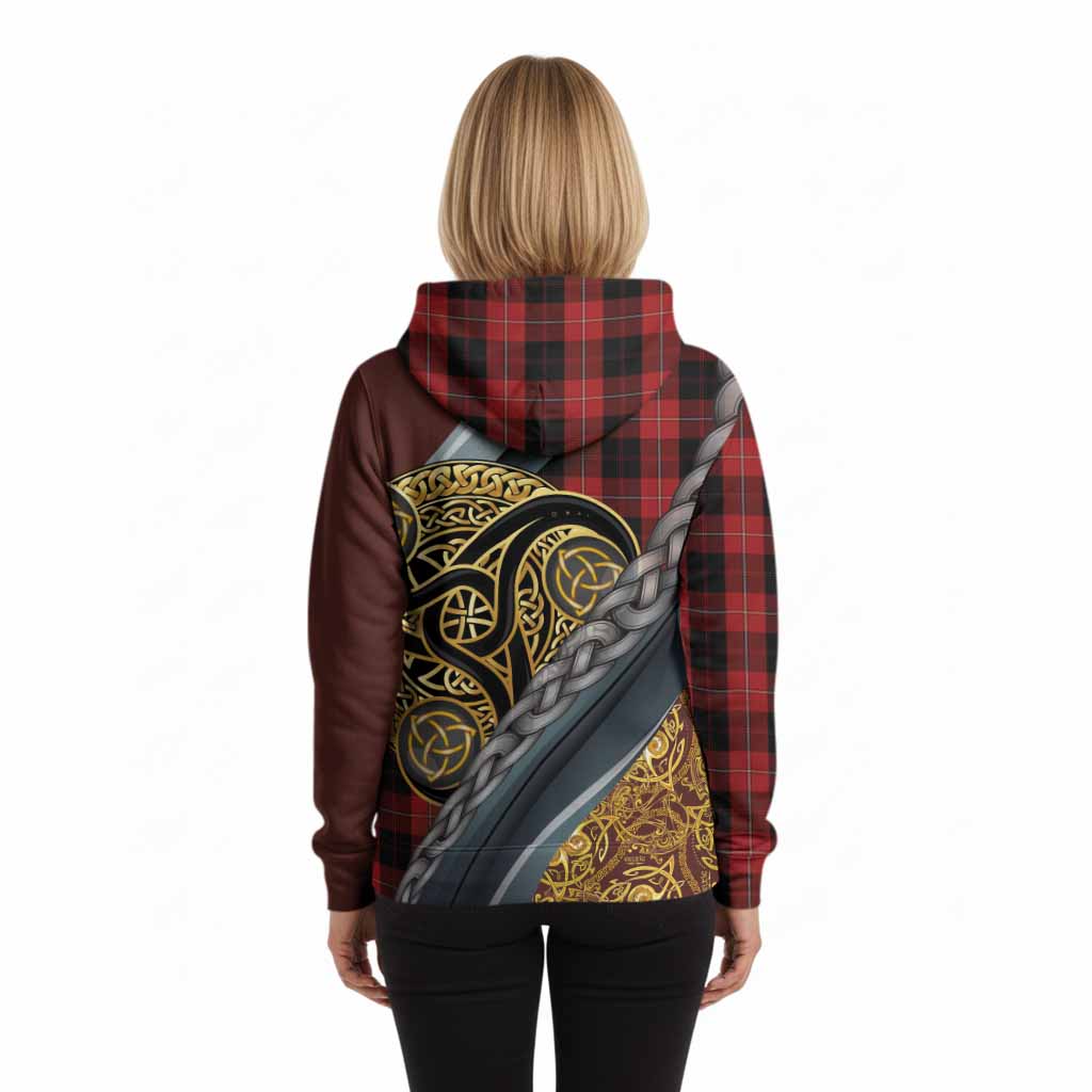 Cunningham Tartan Crest Hoodie Scottish Triskele Celtic