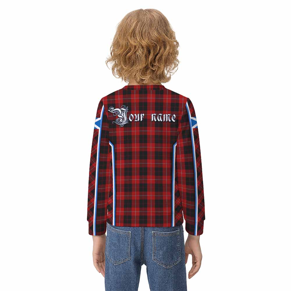 Cunningham Tartan Crest Kid Knitted Sweatshirt Scotland Coat of Arm Flag Style - Tartan Vibes Clothing