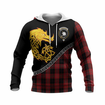Cunningham Tartan Crest Knitted Hoodie Legendary Dragon Knot Half Style