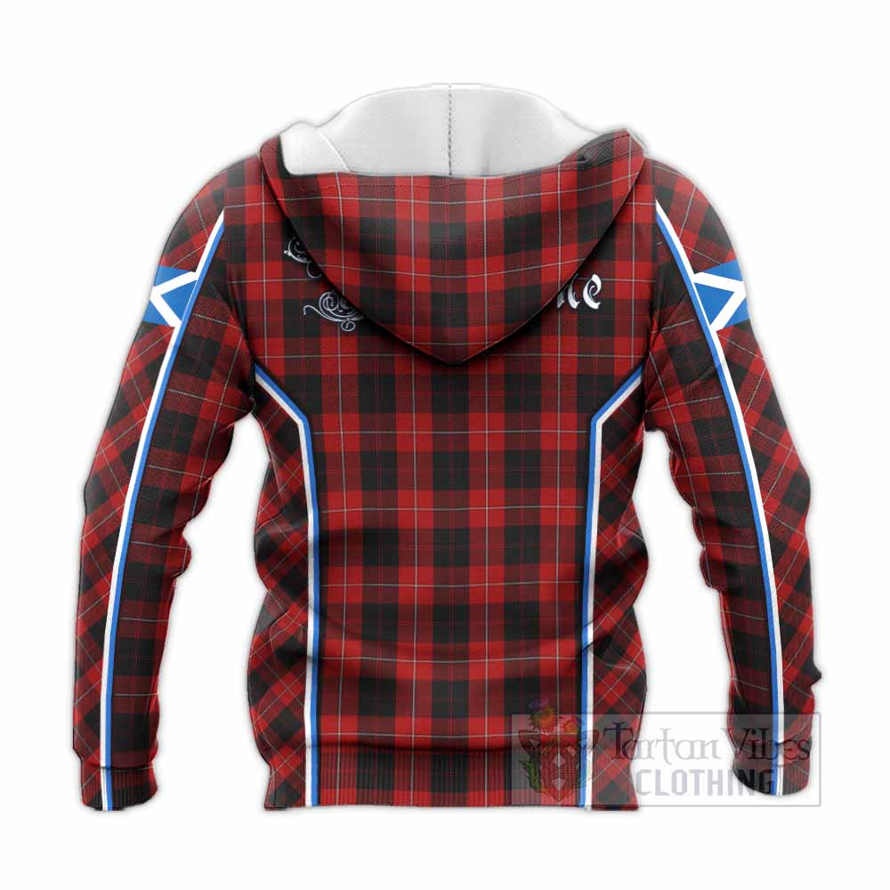 Cunningham Tartan Crest Knitted Hoodie Scotland Coat of Arm Flag Style - Tartan Vibes Clothing