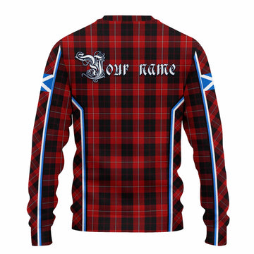 Cunningham Tartan Crest Knitted Sweater Scotland Coat of Arm Flag Style - Tartan Vibes Clothing