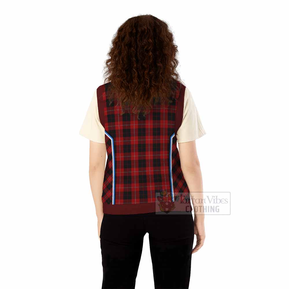 Cunningham Tartan Crest Knitted V-Neck Vest Scotland Coat of Arm Flag Style - Tartan Vibes Clothing