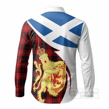 Cunningham Tartan Crest Lion Rampant Long Sleeve Button Shirts Classic Scottish Style - Tartan Vibes Clothing