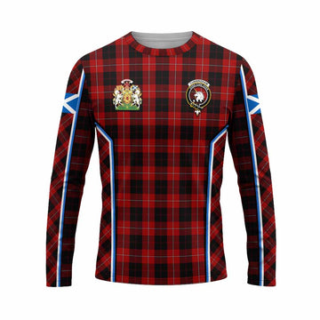 Cunningham Tartan Crest Long Sleeve T-Shirt Scotland Coat of Arm Flag Style - Tartan Vibes Clothing
