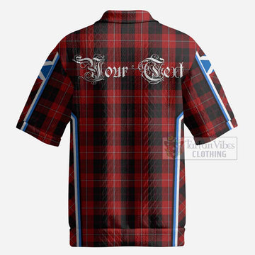 Cunningham Tartan Crest Men’s Polo Sweater Top Scotland Coat of Arm Flag Style