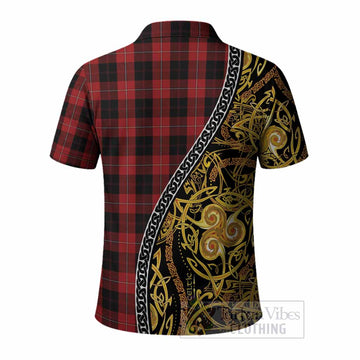 Cunningham Tartan Crest Polo Shirt Celtic Knot and Triple Trickle Spiral Symbols