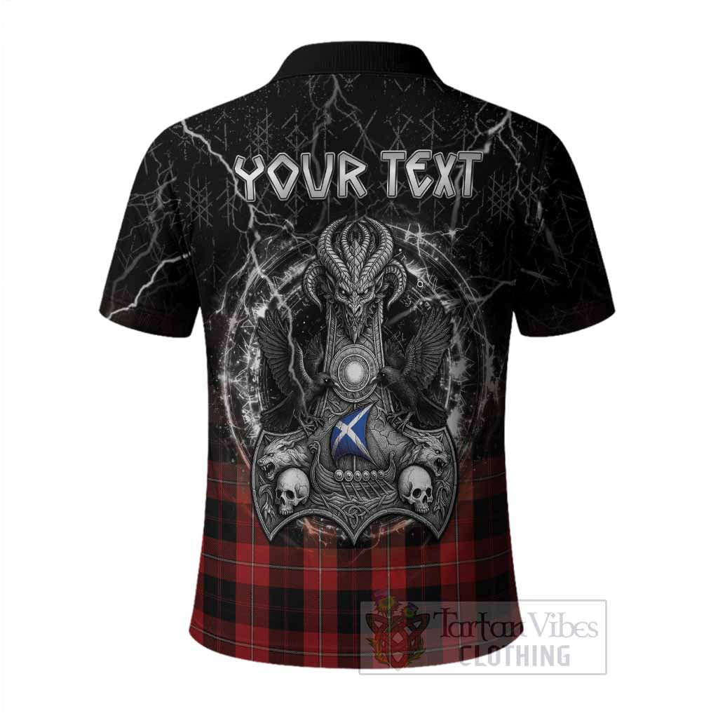Cunningham Tartan Crest Polo Shirt Celtic Odin's Raven Legacy