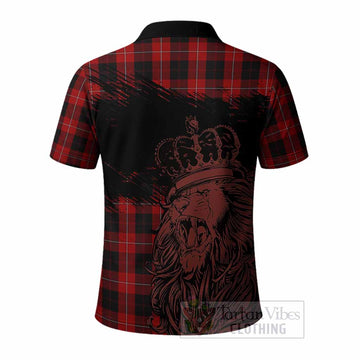 Cunningham Tartan Crest Polo Shirt Crowned Lion Heritage Style