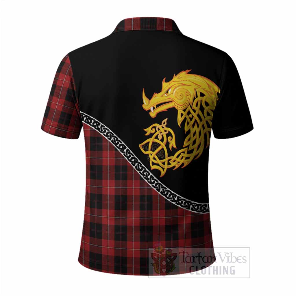 Cunningham Tartan Crest Polo Shirt Legendary Dragon Knot Half Style