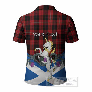 Cunningham Tartan Crest Polo Shirt Scottish Unicorn With Thistle