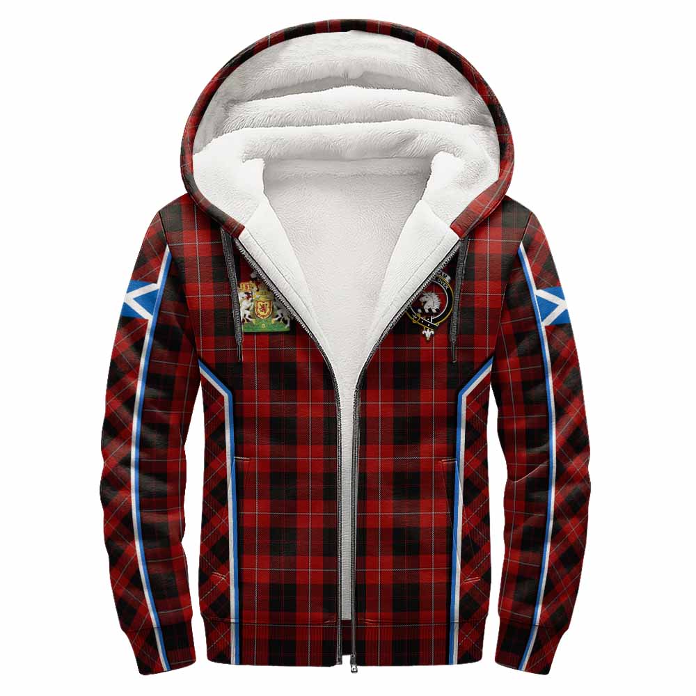 Cunningham Tartan Crest Sherpa Hoodie Scotland Coat of Arm Flag Style - Tartan Vibes Clothing