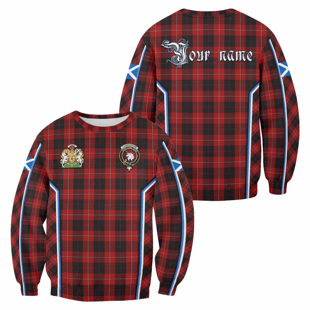 Cunningham Tartan Crest Sweatshirt Scotland Coat of Arm Flag Style - Tartan Vibes Clothing