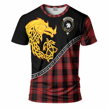 Cunningham Tartan Crest T-Shirt Legendary Dragon Knot Half Style