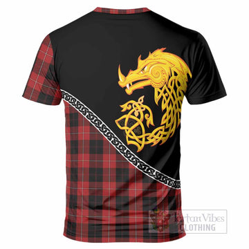 Cunningham Tartan Crest T-Shirt Legendary Dragon Knot Half Style