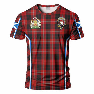 Cunningham Tartan Crest T-shirt Scotland Coat of Arm Flag Style - Tartan Vibes Clothing